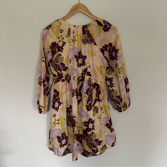 Anthropologie Floral V Neck Mini Dress XS - Picture 10 of 10